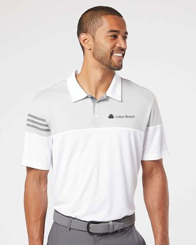Adidas Heathered 3-Stripes Colorblock Sport Shirt - Men's